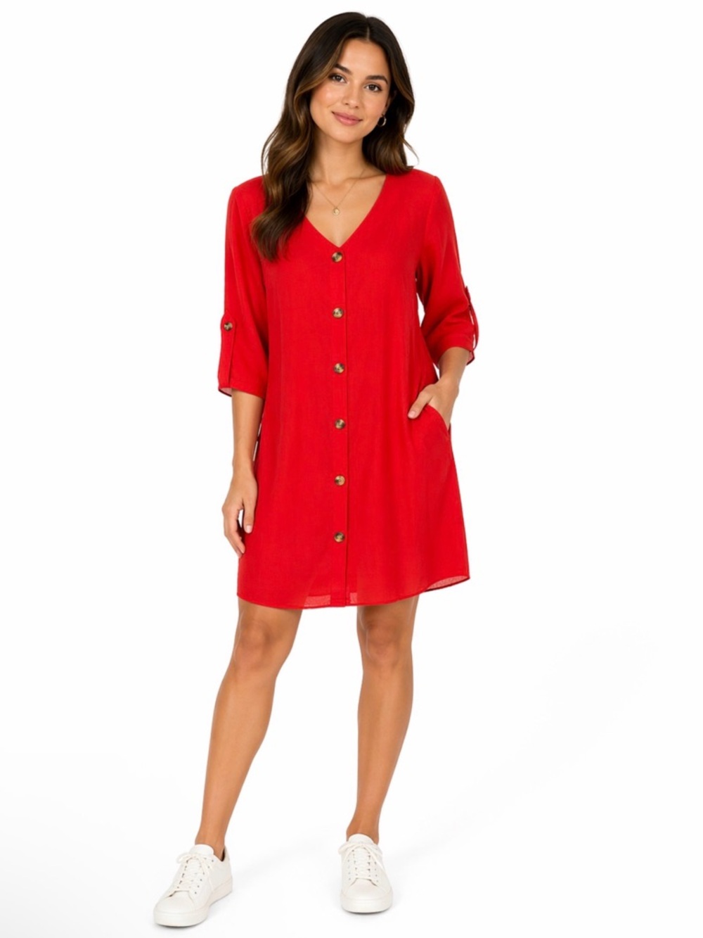 Lightweight red tunic dress NWOT